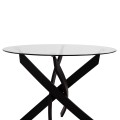 Dining Table Round metallic Black with glass Φ120x75Ηcm. FK8733.01 Dining Table Round metallic Black with glass Φ120x75Ηcm. FK8733.01