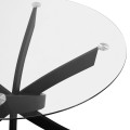 Dining Table Round metallic Black with glass Φ120x75Ηcm. FK8733.01 Dining Table Round metallic Black with glass Φ120x75Ηcm. FK8733.01