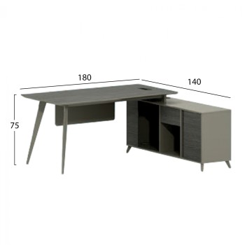 Professional Office Lux Series 180x140x75 Reversible corner mocha & ash FK2116 Professional Office Lux Series 180x140x75 Reversible corner mocha & ash FK2116