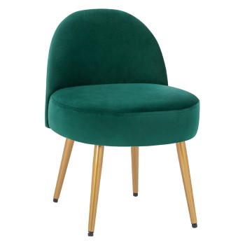 Stool with back Yasmine from cypress green velvet & gold legs FK8395.13 47x43x65cm
