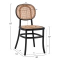 Wooden chair with rattan in black color FK8747 44x51x87cm Wooden chair with rattan in black color FK8747 44x51x87cm
