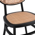 Wooden chair with rattan in black color FK8747 44x51x87cm Wooden chair with rattan in black color FK8747 44x51x87cm