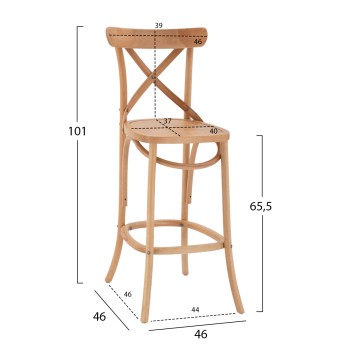 MEDIUM HEIGHT BAR STOOL GIOLIANA FK8750.01 BEECH WOOD IN NATURAL COLOR-PLYWOOD SEAT 46x46x101Hcm MEDIUM HEIGHT BAR STOOL GIOLIANA FK8750.01 BEECH WOOD IN NATURAL COLOR-PLYWOOD SEAT 46x46x101Hcm