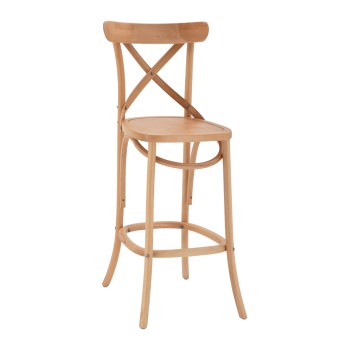 MEDIUM HEIGHT BAR STOOL GIOLIANA FK8750.01 BEECH WOOD IN NATURAL COLOR-PLYWOOD SEAT 46x46x101Hcm