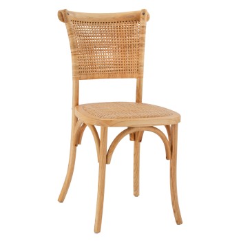 Wooden chair with rattan in natural shade FK8752.01 49x54x89cm