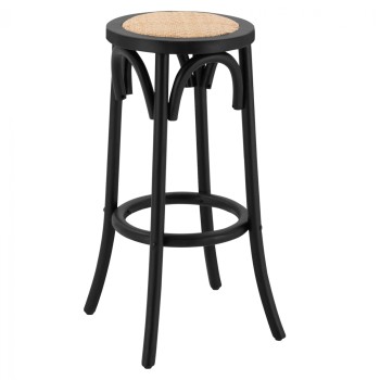 Wooden stool from beech wood black wuth mat 36'x70xm FK8751.02