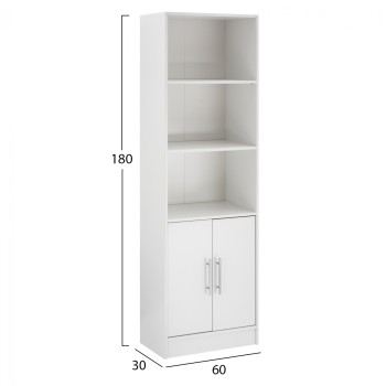 Bookcase from melamine ENSLEY FK2027.05 white color 60x30x180cm Bookcase from melamine ENSLEY FK2027.05 white color 60x30x180cm