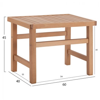 STOOL-COFFEE TABLE KOLI FK11499.03 NATURAL COLOR IMPREGNATED 60x40x45Hcm