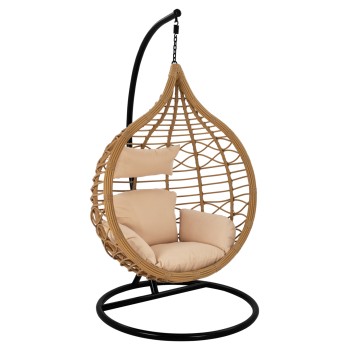 Hanging Armchair Nest Black-Beige with Pillow FK5750.01 105''x195cm