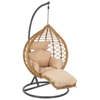 Hanging Armchair Nest Dark Grey - Beige with pillow FK5755.01 105''x195cm