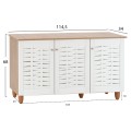 Shoe Cabinet Melamine with 3 Doors FK2211.06 Sonama-White 114,5x34x68cm Shoe Cabinet Melamine with 3 Doors FK2211.06 Sonama-White 114,5x34x68cm