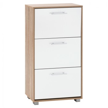 Shoe Cabinet Melamine 3seater FK2221.06 Sonama-White 62x24x110cm