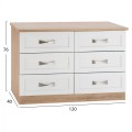 Bedroom dresser -drawer FK317.06 with 6 drawers Sonama-white 120x40x76cm Bedroom dresser -drawer FK317.06 with 6 drawers Sonama-white 120x40x76cm