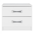 NIGHT STAND WITH 2 DRAWERS AND SILVER HANDLE FK2235.05 ΛΕΥΚΟ 48x40,5x41,5Ycm.