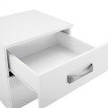 NIGHT STAND WITH 2 DRAWERS AND SILVER HANDLE FK2235.05 ΛΕΥΚΟ 48x40,5x41,5Ycm.