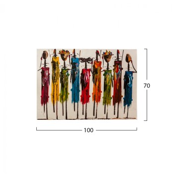 CANVAS PAINTING COLORFUL AFRICAN ART FK7197.02 100X3X70 cm. CANVAS PAINTING COLORFUL AFRICAN ART FK7197.02 100X3X70 cm.