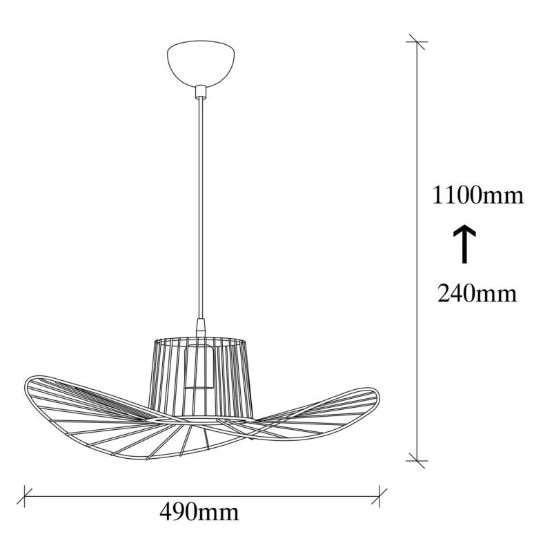 METALLIC PENDANT LIGHT IN BLACK FK7236 49x110 cm.