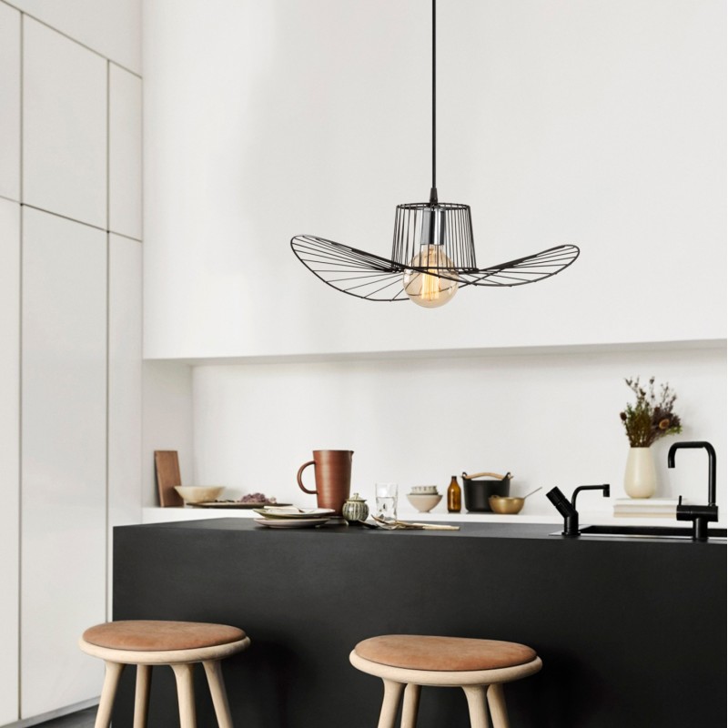 METALLIC PENDANT LIGHT IN BLACK FK7236 49x110 cm.