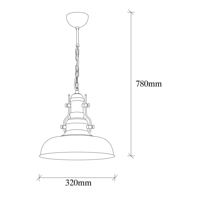 METALLIC PENDANT LIGHT IN BLACK FK7268 32Χ32Χ78cm
