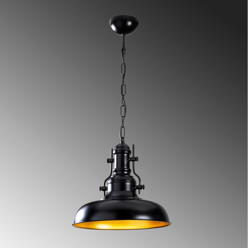 METALLIC PENDANT LIGHT IN BLACK FK7268 32Χ32Χ78cm