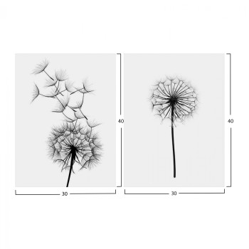 Canvas 2 piece set MDF Dandelion FK7203.02 60x40x2,7  cm.