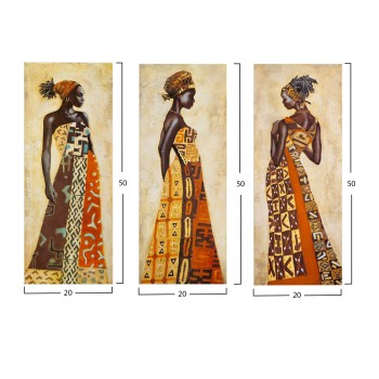 THREE PIECES CANVAS MDF AFRICAL STYLE WOMEN FK7204.03 60X0,3X50 cm. THREE PIECES CANVAS MDF AFRICAL STYLE WOMEN FK7204.03 60X0,3X50 cm.