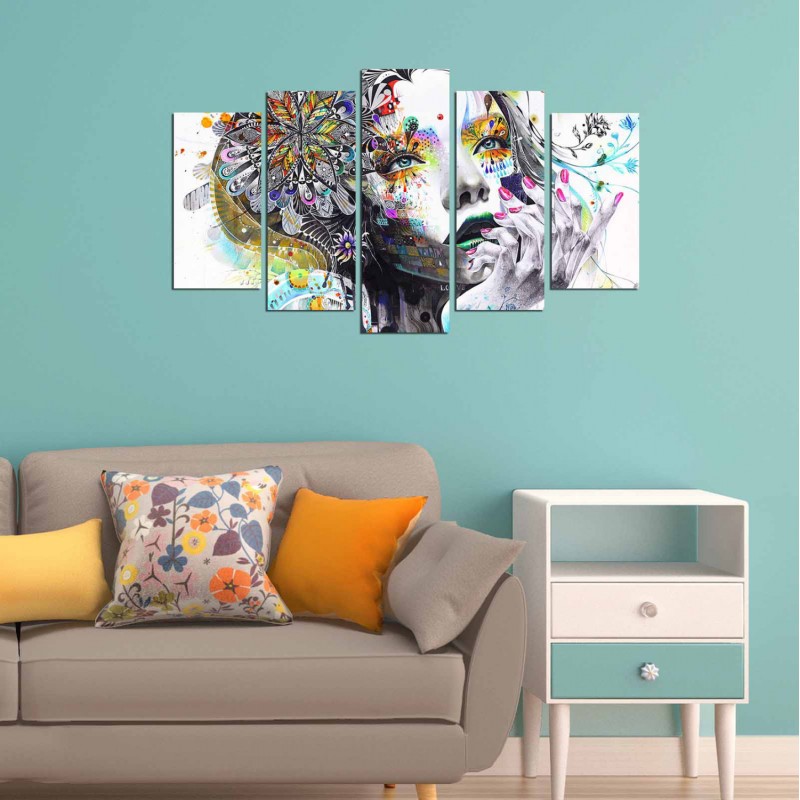 MDF PAINTING MODERN DAZZLING BEAUTY GIRL FACE FK7206.04 100X60x3 cm. MDF PAINTING MODERN DAZZLING BEAUTY GIRL FACE FK7206.04 100X60x3 cm.