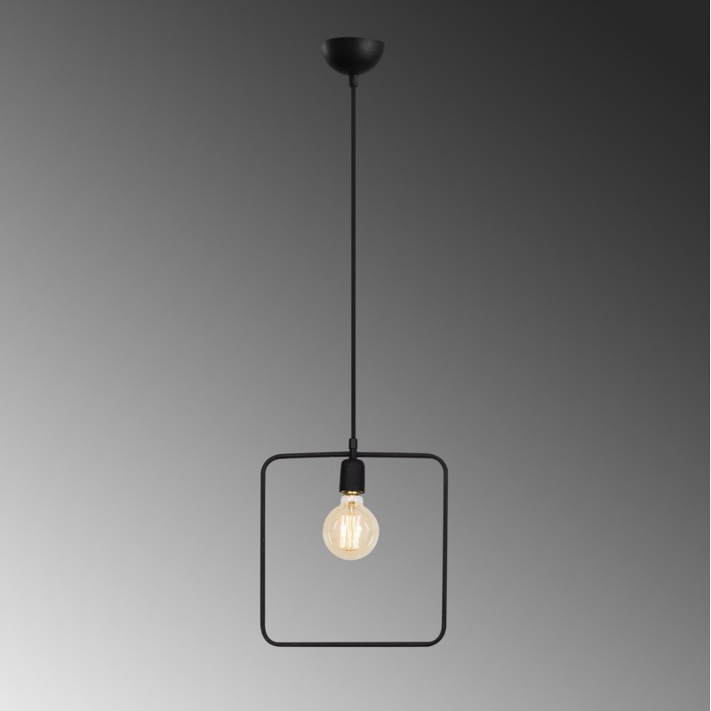 METALLIC PENDANT LIGHT BLACK FK7257 30Χ6Χ123 cm.