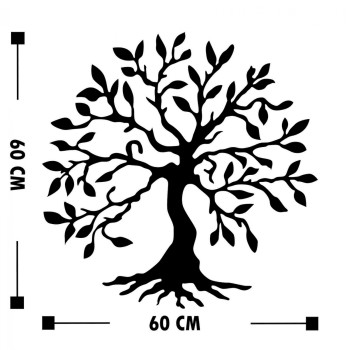 100% METALLIC WALL DECORATION WITH BLACK TREE FK7208 60x60 cm. 100% METALLIC WALL DECORATION WITH BLACK TREE FK7208 60x60 cm.