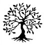100% METALLIC WALL DECORATION WITH BLACK TREE FK7208 60x60 cm.