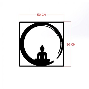 WALL DECORATION 100% METALLIC BLACK BUDDHA FIGURE 50X50 FK7210 WALL DECORATION 100% METALLIC BLACK BUDDHA FIGURE 50X50 FK7210