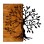 WOOD WALL DECORATION WITH METALLIC TREE 58X58 FK7220