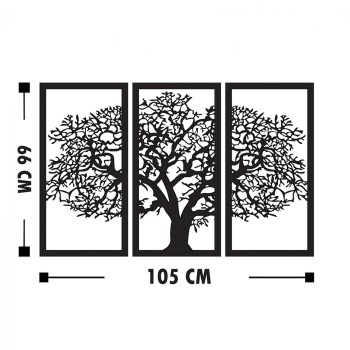 WOODEN BLACK WALL DECORATION WITH TREE 105X66 FK7221 WOODEN BLACK WALL DECORATION WITH TREE 105X66 FK7221