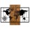 WOODEN WALL DECORATION WITH METALLIC WORLD MAP 85X58cm FK7223