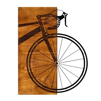 WOODEN WALL DECORATION WITH METALLIC BICYCLE 45X58 FK7224