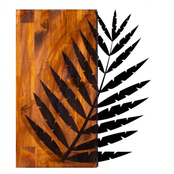 WOODEN WALL DECORATION WITH METALLIC LEAF 50X58 FK7225
