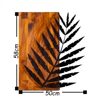 WOODEN WALL DECORATION WITH METALLIC LEAF 50X58 FK7225 WOODEN WALL DECORATION WITH METALLIC LEAF 50X58 FK7225