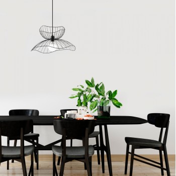 METALLIC PENDANT LIGHT IN BLACK E27 FK7232 50x50x121 cm. METALLIC PENDANT LIGHT IN BLACK E27 FK7232 50x50x121 cm.