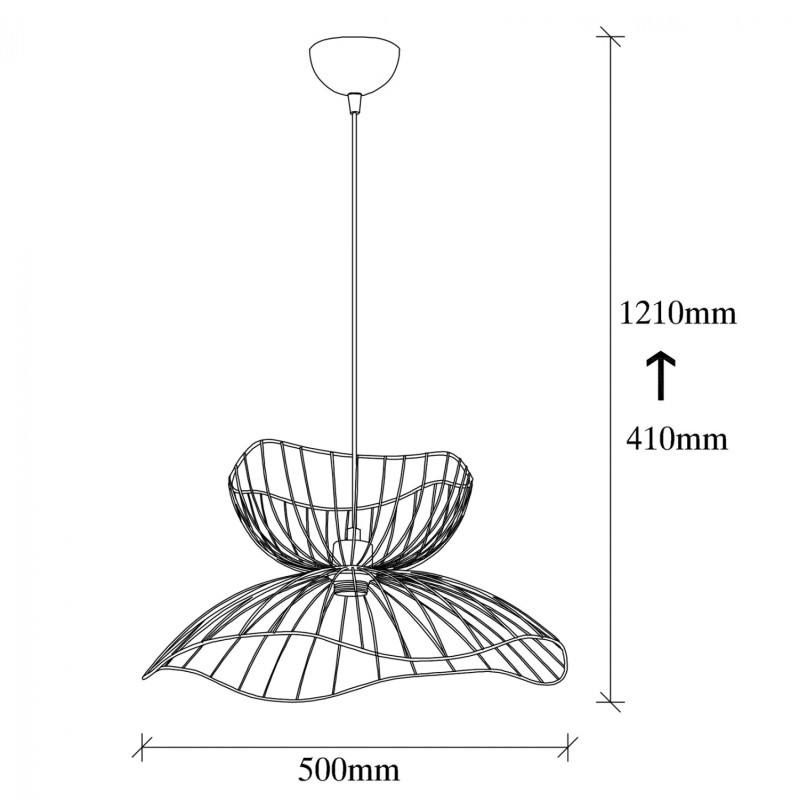 METALLIC PENDANT LIGHT IN BLACK E27 FK7232 50x50x121 cm. METALLIC PENDANT LIGHT IN BLACK E27 FK7232 50x50x121 cm.