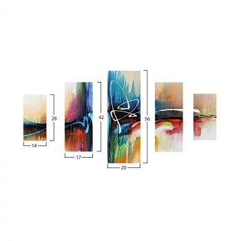 5 PCS MDF PAINTING ABSTRACT COLORS 82Χ56x3 FK7202.02 5 PCS MDF PAINTING ABSTRACT COLORS 82Χ56x3 FK7202.02