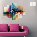 5 PCS MDF PAINTING ABSTRACT COLORS 82Χ56x3 FK7202.02 5 PCS MDF PAINTING ABSTRACT COLORS 82Χ56x3 FK7202.02