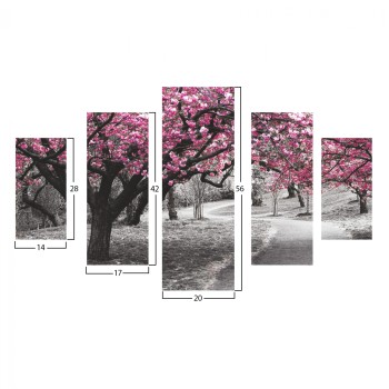 5 PCS MDF PAINTING BLOOMING TREE 82Χ56x3 FK7207.04 5 PCS MDF PAINTING BLOOMING TREE 82Χ56x3 FK7207.04