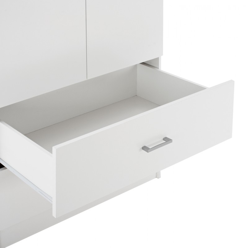 WARDROBE 2 DOORS WITH 2 DRAWERS FK338.05 WHITE 80Χ42,5Χ180,5Υ cm. WARDROBE 2 DOORS WITH 2 DRAWERS FK338.05 WHITE 80Χ42,5Χ180,5Υ cm.