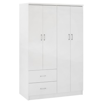WARDROBE WITH 4 DOORS AND 2 DRAWERS FK339.05 WHITE 120Χ42,5Χ180,5 cm.