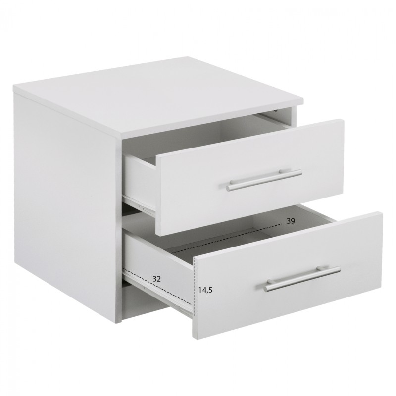 NIGHT STAND FK2220.05 WHITE 48x40,5x41,5 cm.