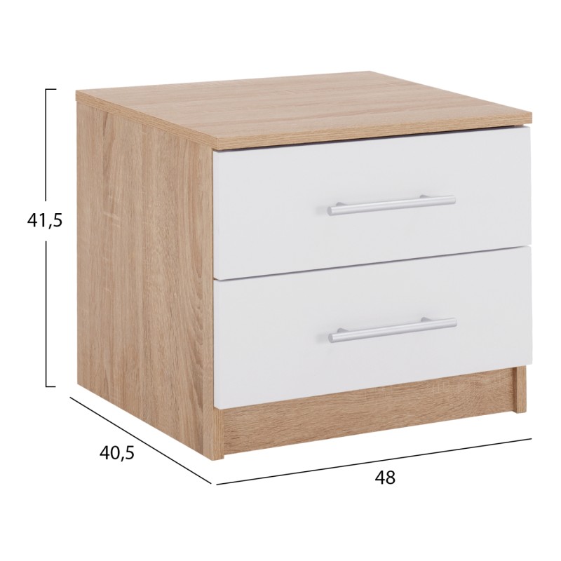 NIGHT STAND FK2220.06 SONAMA-WHITE 48x40,5x41,5 cm.