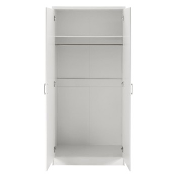 WARDROBE WITH 2 DOORS IN WHITE FK368.05 80x43x181 cm. WARDROBE WITH 2 DOORS IN WHITE FK368.05 80x43x181 cm.