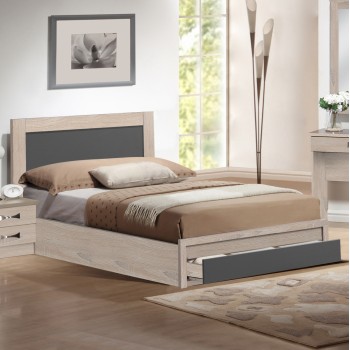 BED MELANY FK346.04 WITH 1 DRAWER IN SONOMA GREY FOR MATTRESS 90X190cm BED MELANY FK346.04 WITH 1 DRAWER IN SONOMA GREY FOR MATTRESS 90X190cm