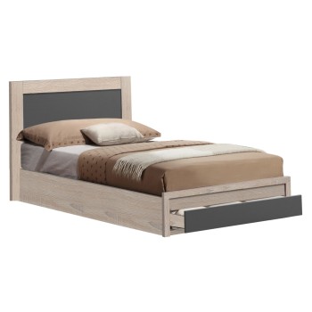 BED MELANY FK323.04 WITH 1 DRAWER IN SONΟMA GREY FOR MATTRESS 110X190cm.