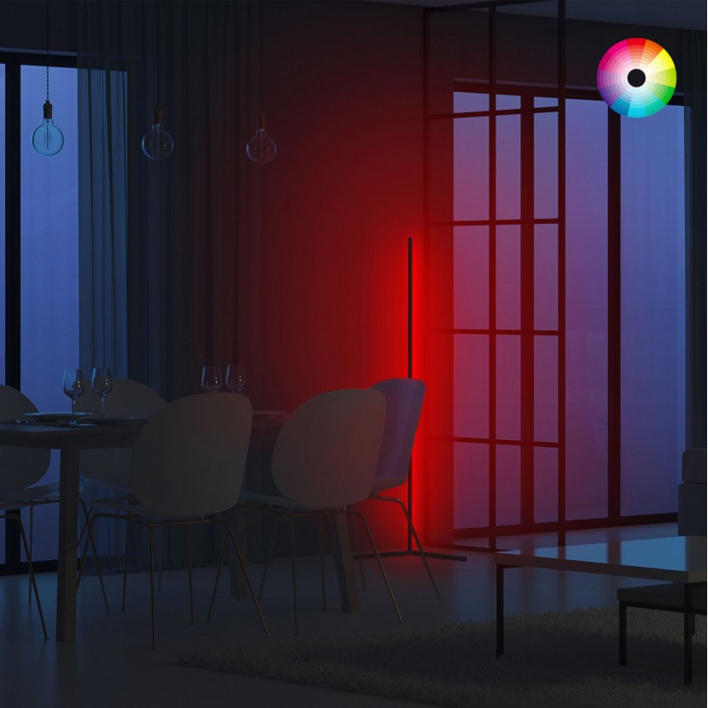 FLOOR LAMP BLACK WITH RGB LED & WIRELESS CONTROL FK7309 30x30x120 cm. FLOOR LAMP BLACK WITH RGB LED & WIRELESS CONTROL FK7309 30x30x120 cm.